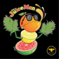 The Juice Man strain artwork. Orange, lemon, and guava character with buds for arms.